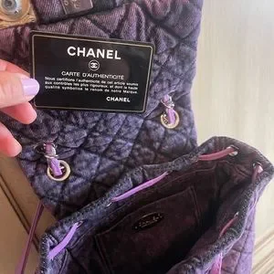 Chanel Denimpression Purple Black Washed Denim Quilted Backpack CHANEL | Bags | Chanel Denimpression Purple Black Washed  main image 2